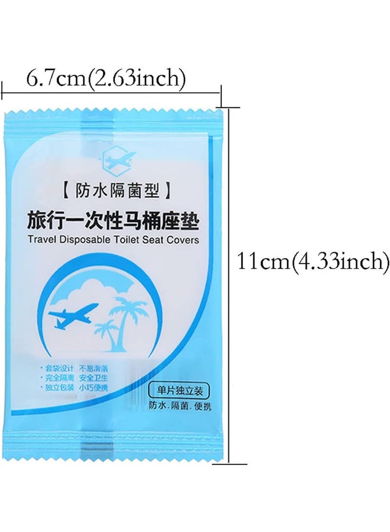 غطاء مقعد تواليت للسفر للاستعمال مرة واحدة مقاوم للمياه ومحمول مناسب للسفر والشغل وعملي للاستخدام اليومي، وكل قطعة بتغليف مستقل، عبوة من 50 قطعة - Image 3